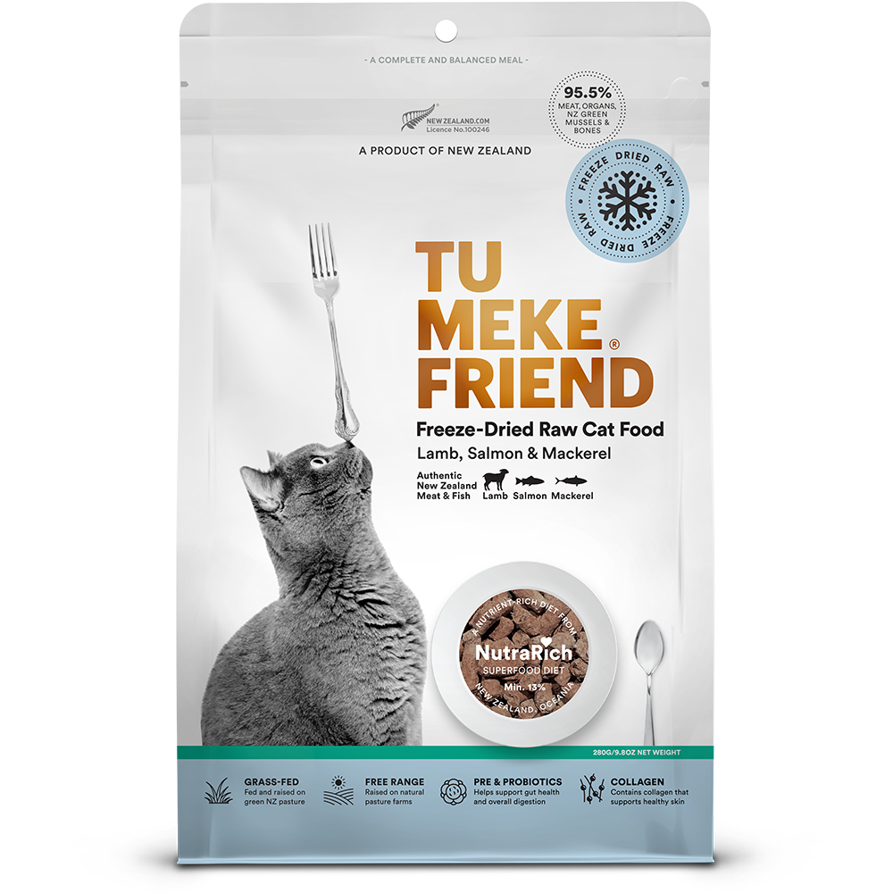 Freeze Dried Raw Cat Food - Lamb, Salmon & Mackerel